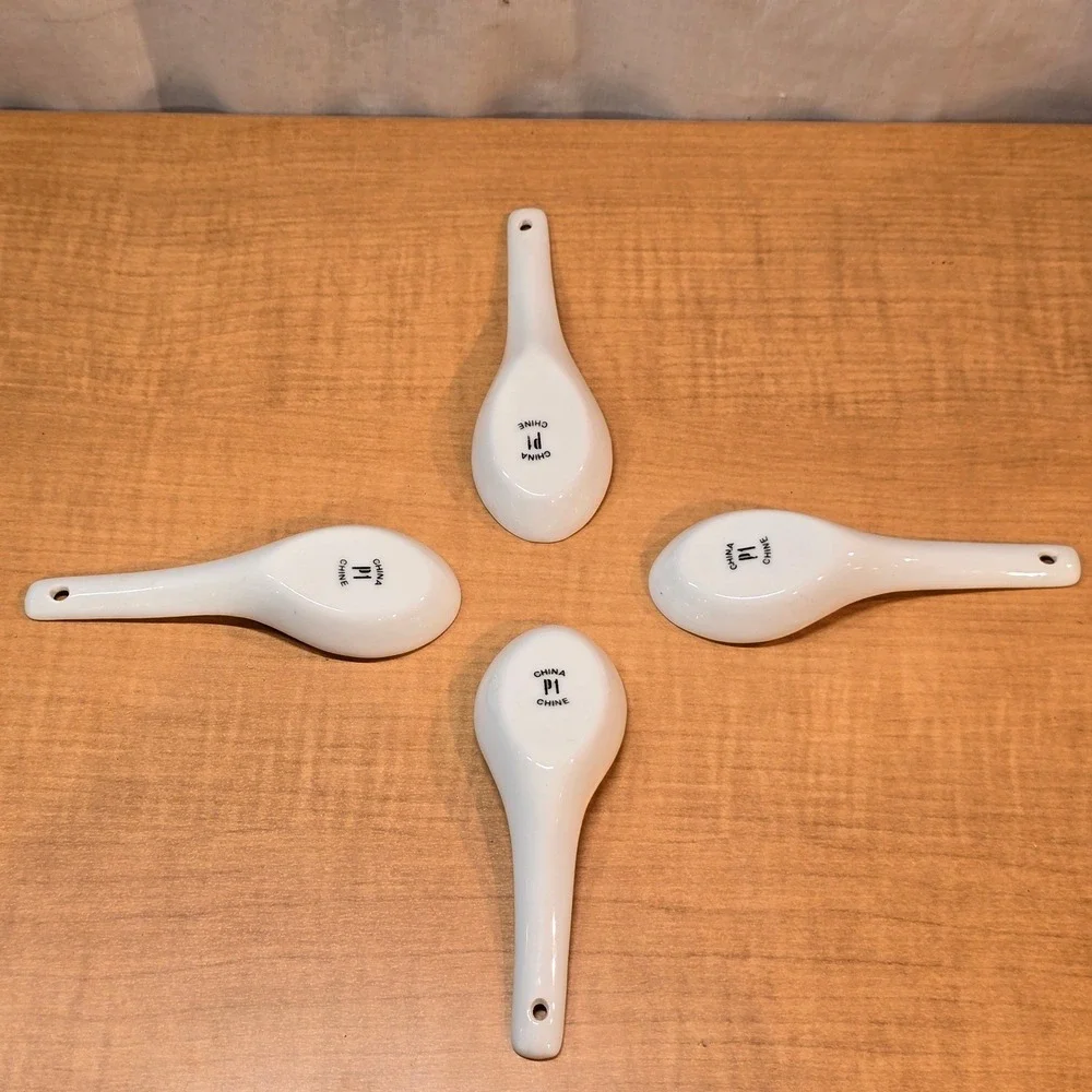 4 Saki Spoons Pier 1 China White Serving Spoon‎ Liquid Display
